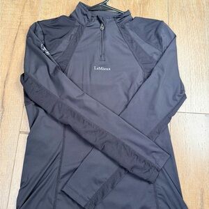LeMieux Black Quarter-Zip Mia Mesh Black Base Layer